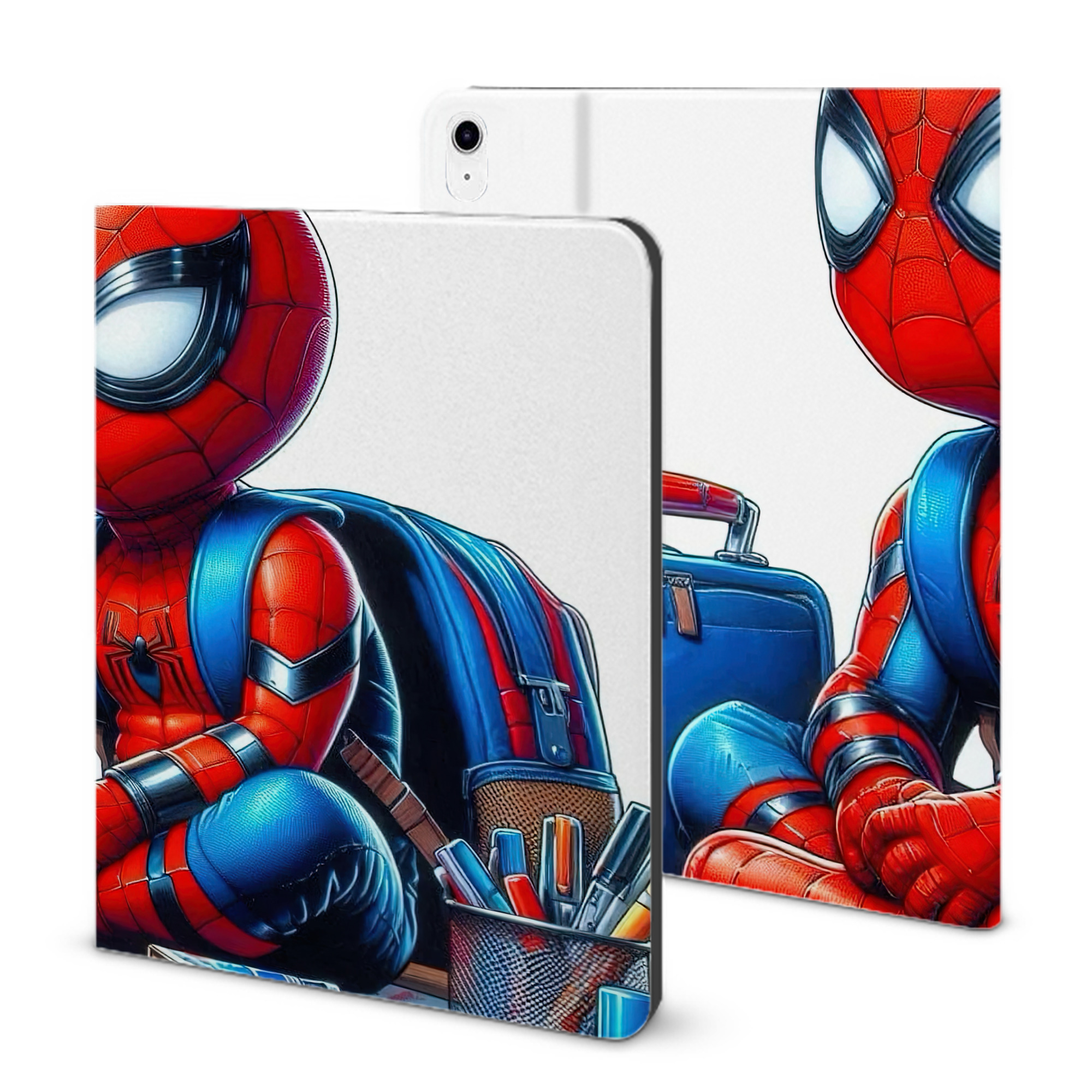 （画像用） Spider Man スパイダーマン IPad ケース ブック型 PUレザー TPU 耐衝撃 軽量 薄型 ペン収納なし 全面保護 IPad 各モデル対応